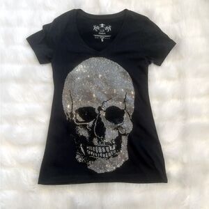 Lux Couture Bling Skull Tee (S)